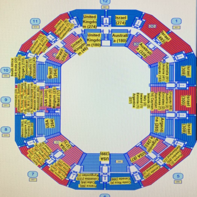 Místa na stadionu s počtem účastníků při zhájení M21